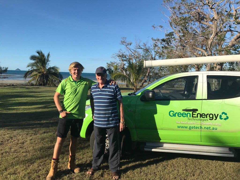 Happy residential solar customer with Green Energy Technologies. Leaders when it comes to home solar.