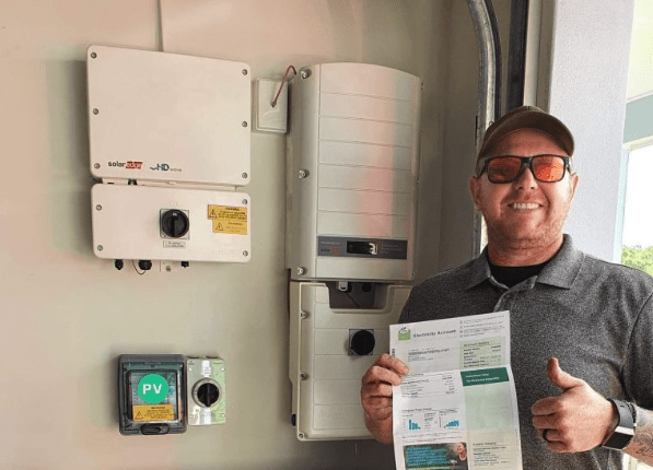 Happy residential solar customer with Green Energy Technologies. Leaders when it comes to home solar. Solar Edge optimised solar solution.