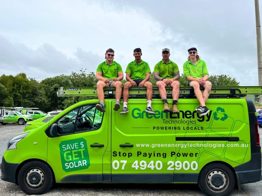 Green Energy Technologies best solar installers sitting on a green energy van